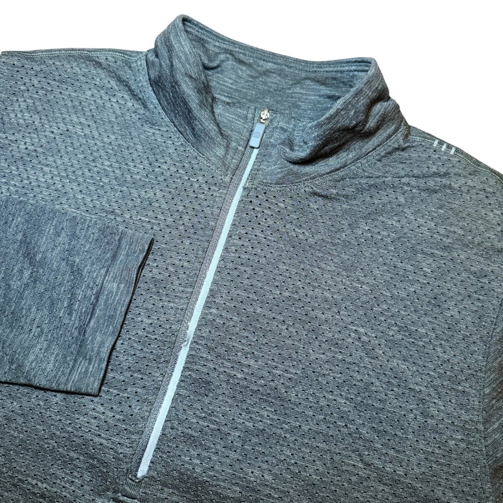 Lululemon Metal Vent Tech 1/2 Zip Pullover Heathered Grey Mens Small Long Sleeve
